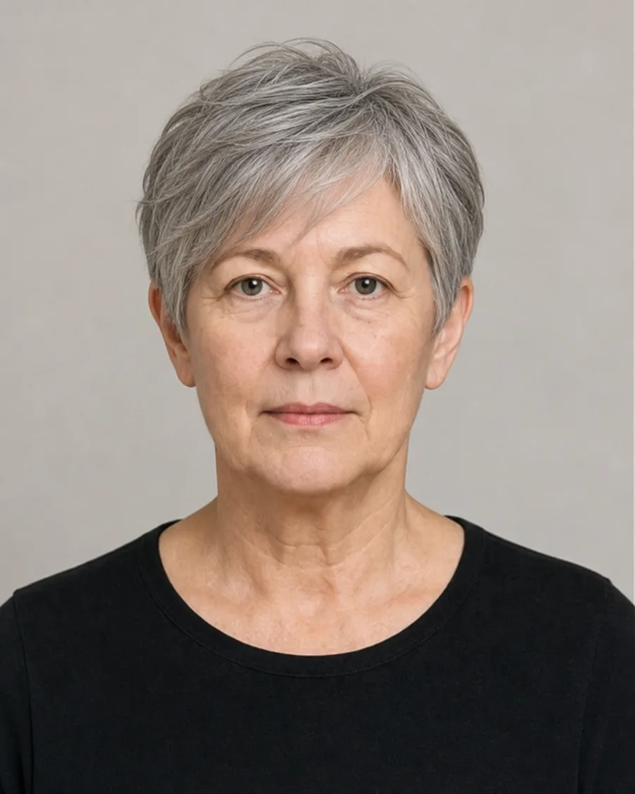 Soft silver pixie AI-generated example