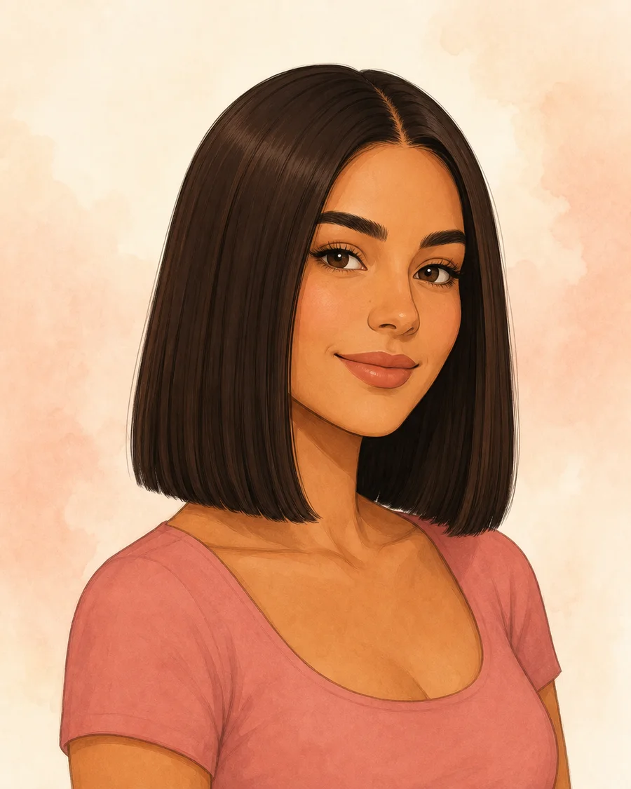 Blunt Lob · AI-generated hairstyle example
