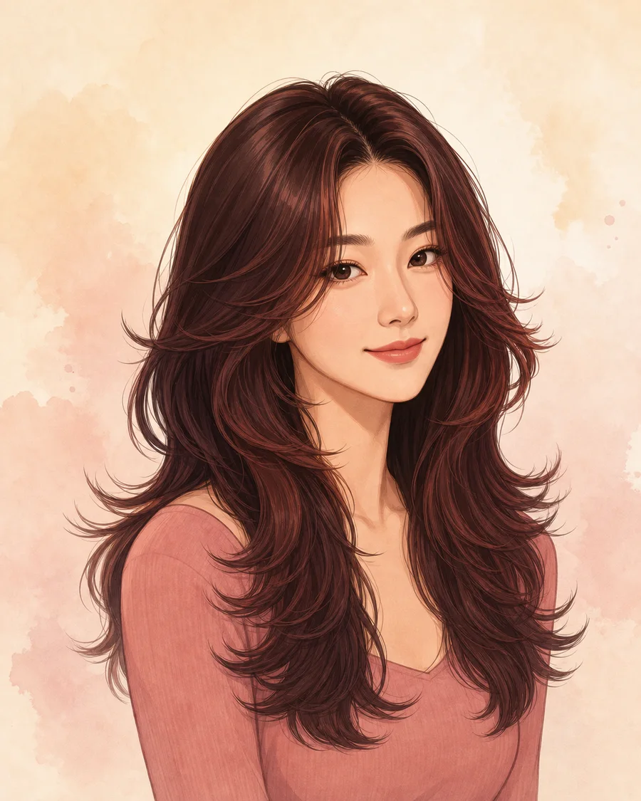Butterfly Layers · AI-generated hairstyle example