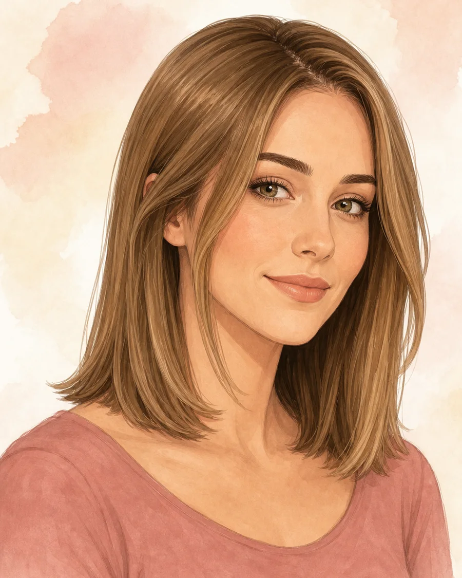 Textured collarbone bob AI-generated hairstyle example