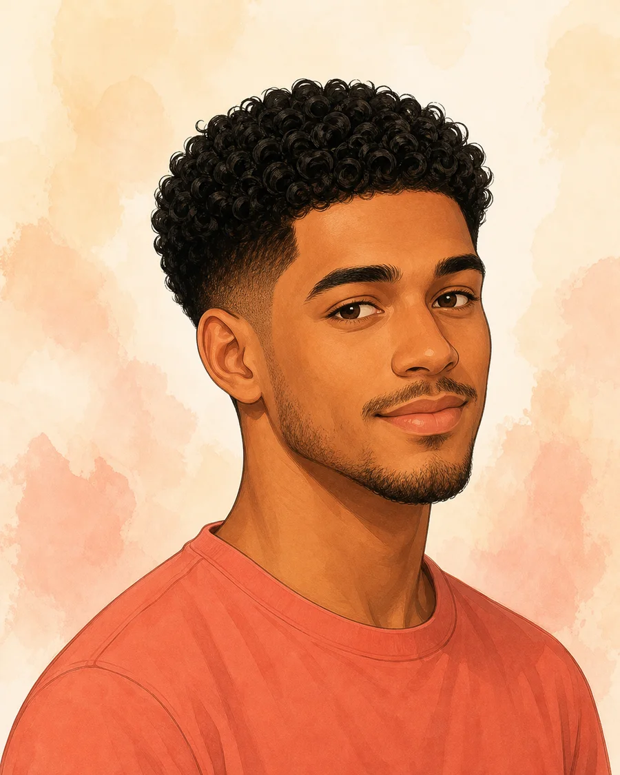 Curly Taper · AI-generated hairstyle example