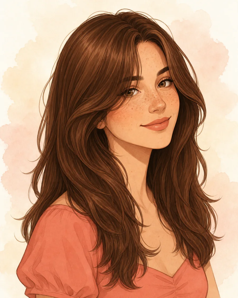 Curtain Bangs · AI-generated hairstyle example