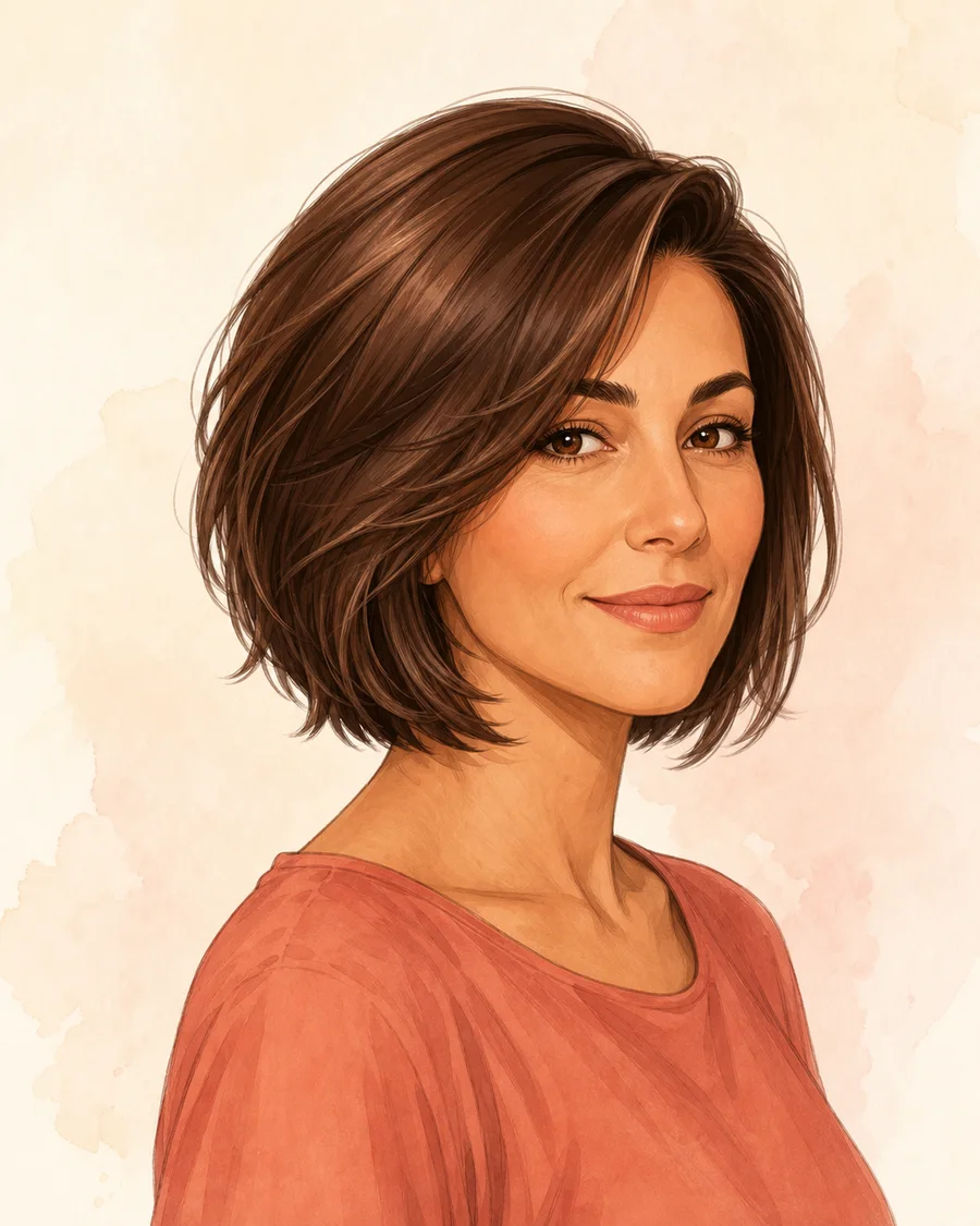 Layered Bob · AI-generated hairstyle example