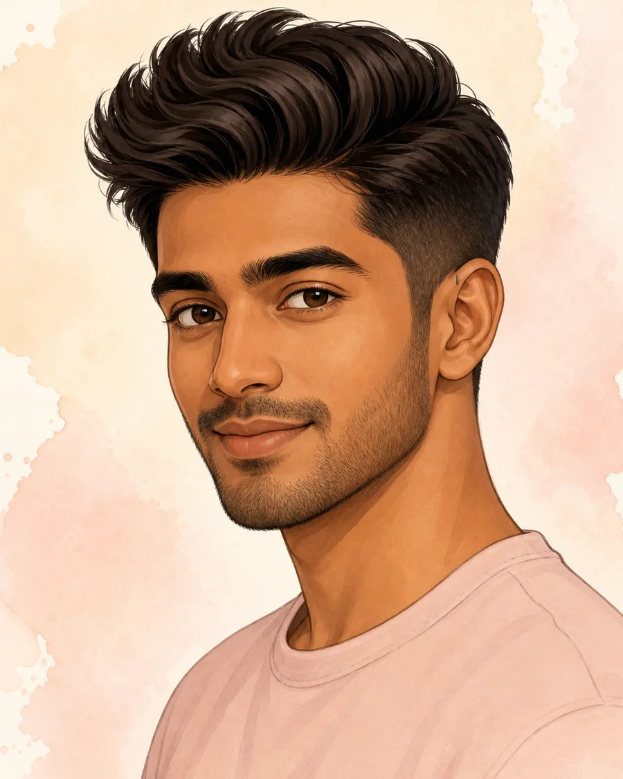 Soft Quiff · AI-generated style example