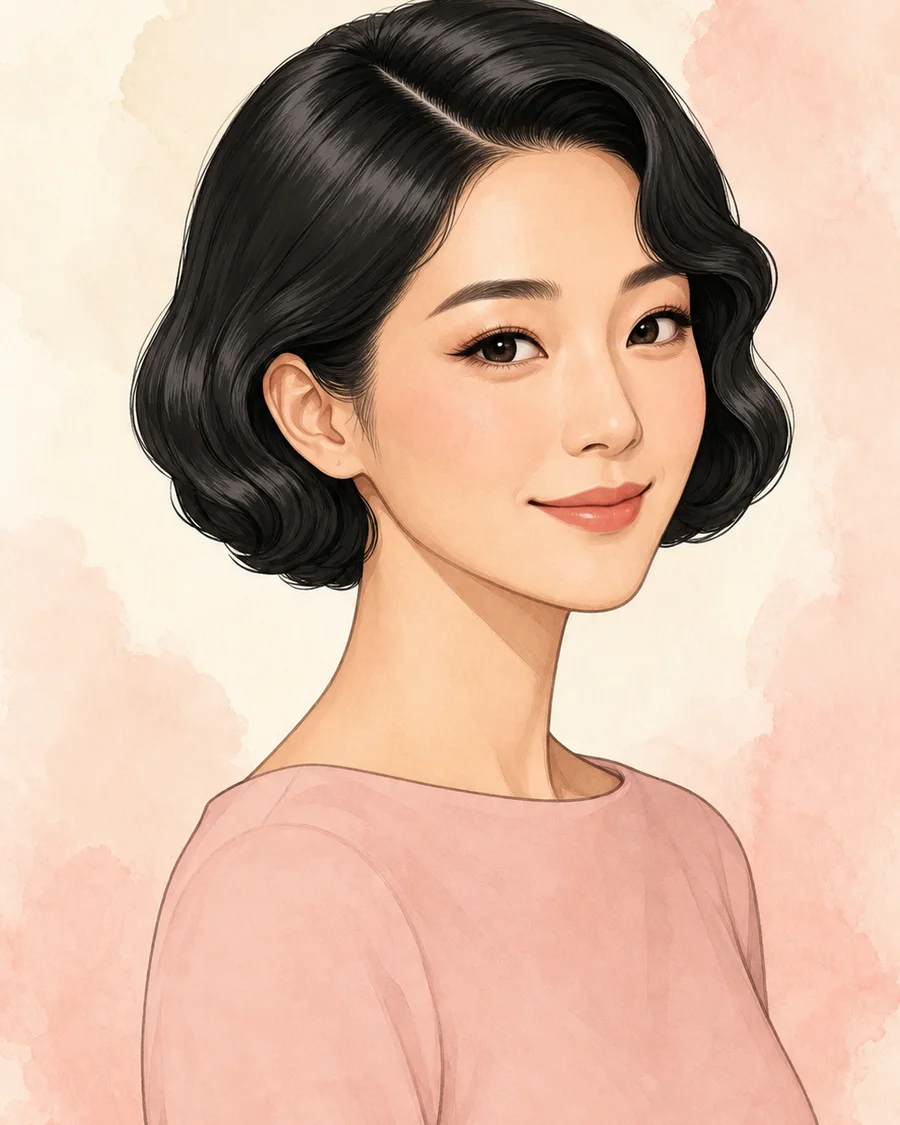 Rounded Vintage Bob · AI-generated style example