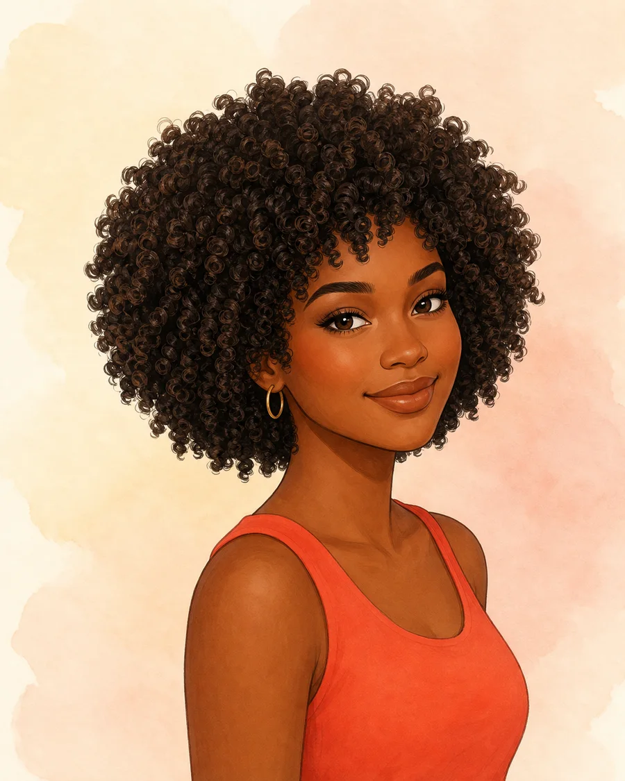 Natural-curl source AI-generated example